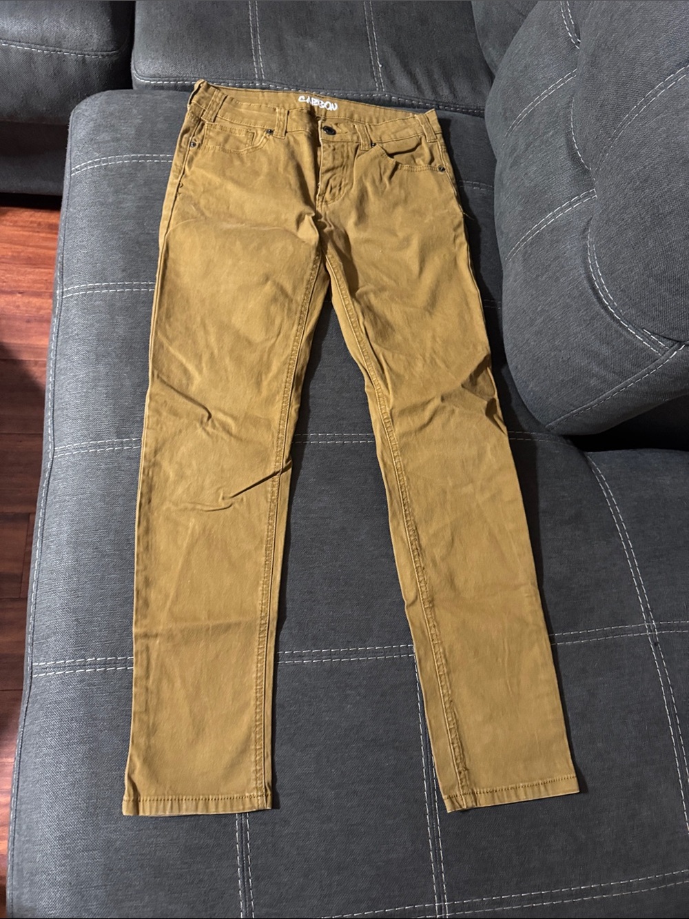 Carbon Slim Chino Pants in Mustard